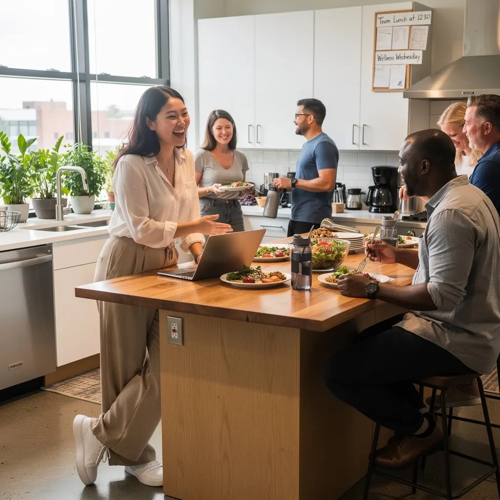 Stylowa sala konferencyjna z dużym stołem i wygodnymi krzesłami.